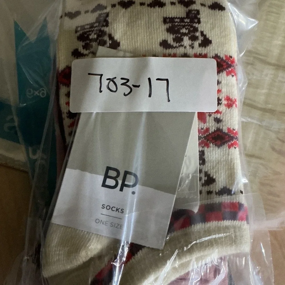 BP by Nordstrom 4 Pair No Show Socks One Size Organic Cotton Fair Isle NWT